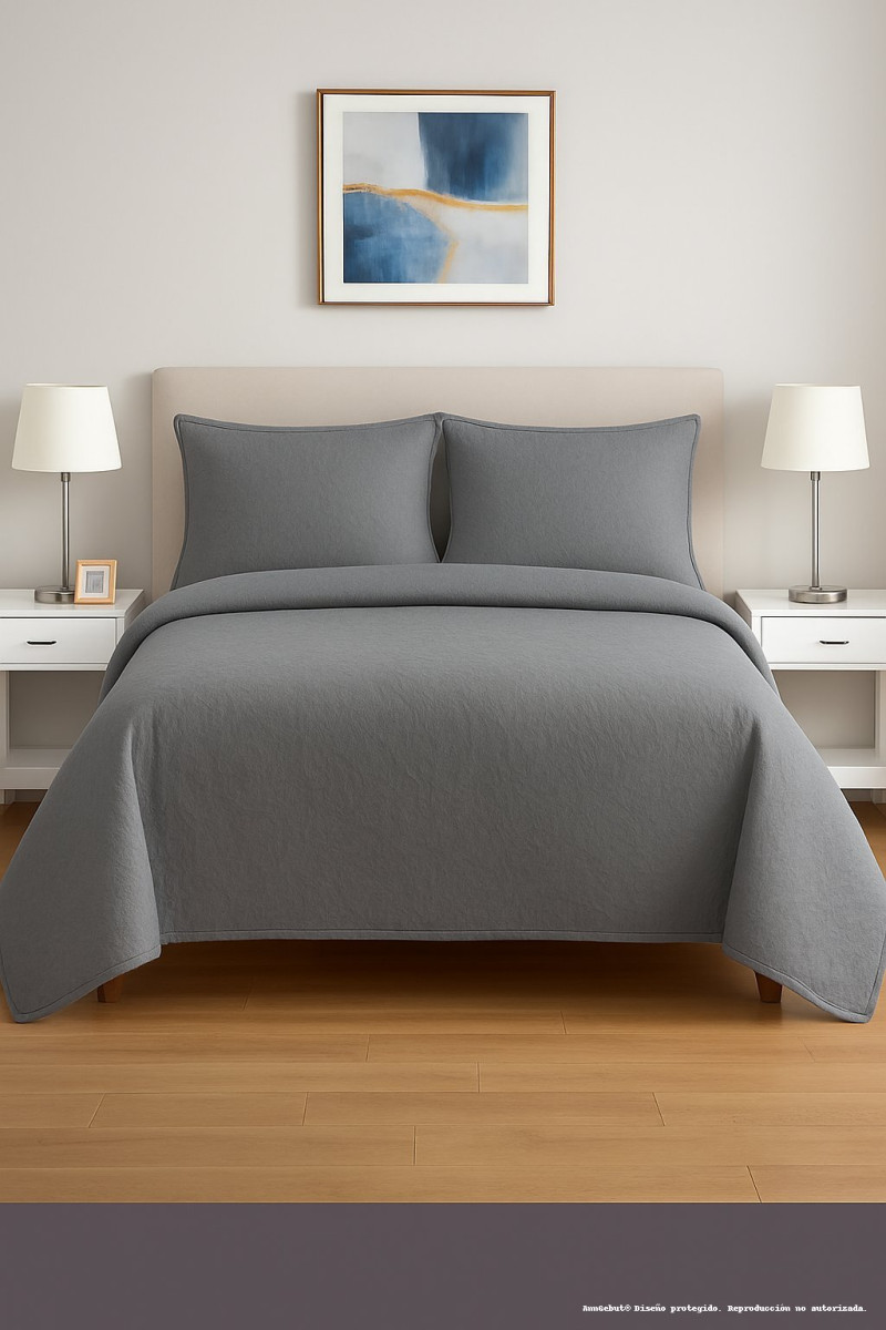 Cubrecama Quilt Gris – AnnGebut