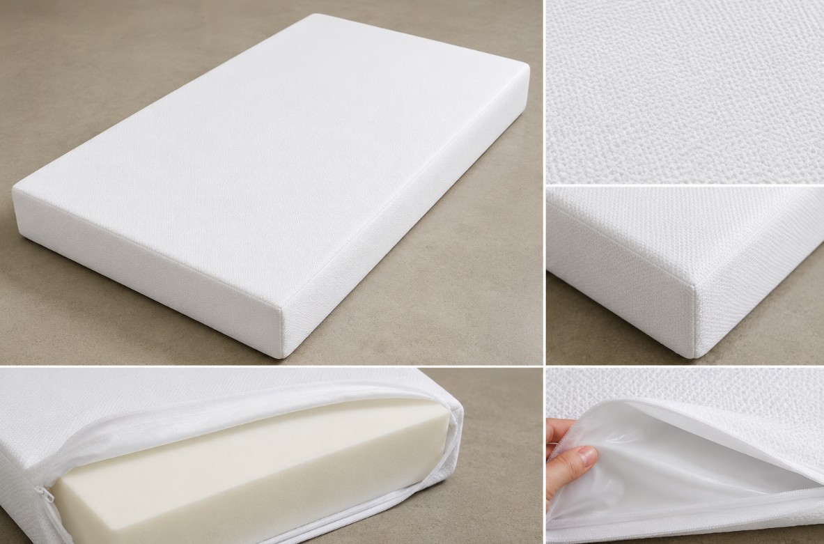 Colchón Cuna Impermeable 10 cm en Medidas Especiales Color Blanco - Imagen 2